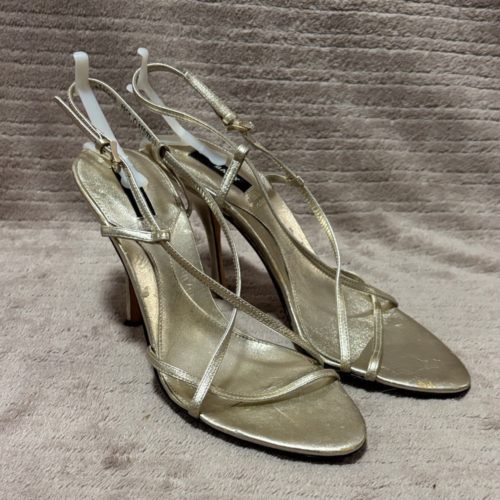 Bally Gold Strappy Heels